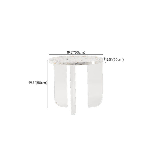 Round Terrazzo Coffee Cocktail Table Set with Acrylic/Ash Legs Clearhalo 'Coffee & Accent Tables' 'Coffee Tables' 'coffee_tables' 'furn' 'furn_coffee_tables' 'Furniture' 'Living Room Furniture' 1200x1200_42bd34e6-e376-4efb-83fd-151155b1b273