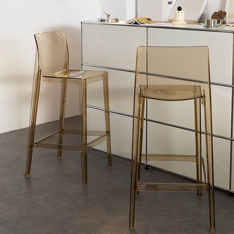 Contemporary Acrylic Low Back Armless Bar Stools with Footrest