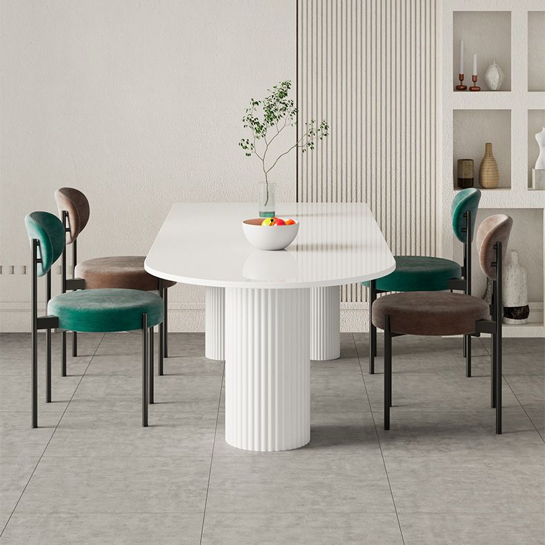 Contemporary Style Dining Table White Dinner Table for Home Kitchen Dinner Clearhalo 'Dining Tables & Seating' 'Dining Tables' 'dining_table' 'furn' 'furn_dining_table' 'Furniture' 'Kitchen & Dining Furniture' 1200x1200_42beb313-7d0a-4f1a-a06c-c22412f373bb