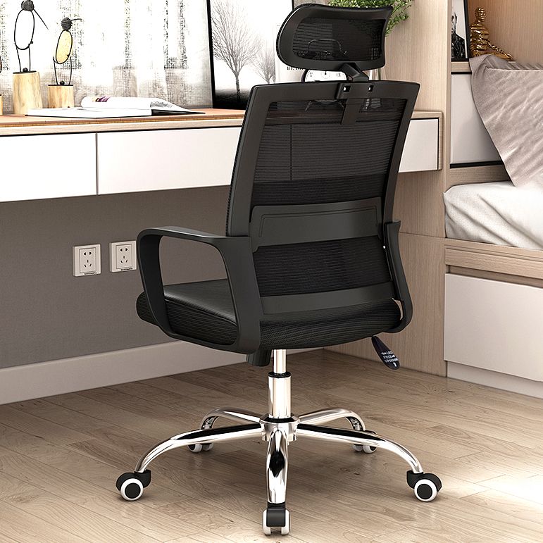 Silla de oficina de estilo moderno brazos fijos sin silla de escritorio angustiante