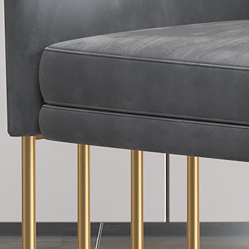 Sedia da pranzo in metallo glam sedie da pranzo in velluto senza braccio per uso domestico