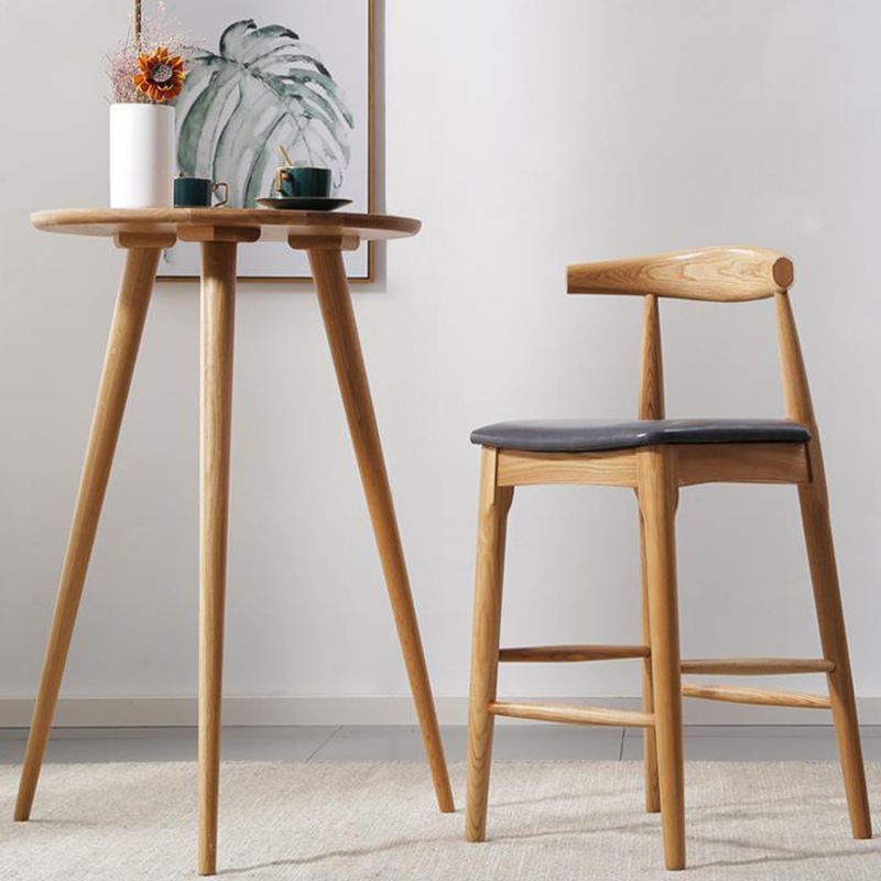 Faux Leather Dining Stools Industrial Style Bar Stool with Solid Wood Base Clearhalo 'Bar Furniture' 'Bar Stools' 'bar_stools' 'furn' 'furn_bar_stools' 'Furniture' 'Kitchen & Dining Furniture' 1200x1200_42c24623-31ac-4f14-8652-3e0cc063079f