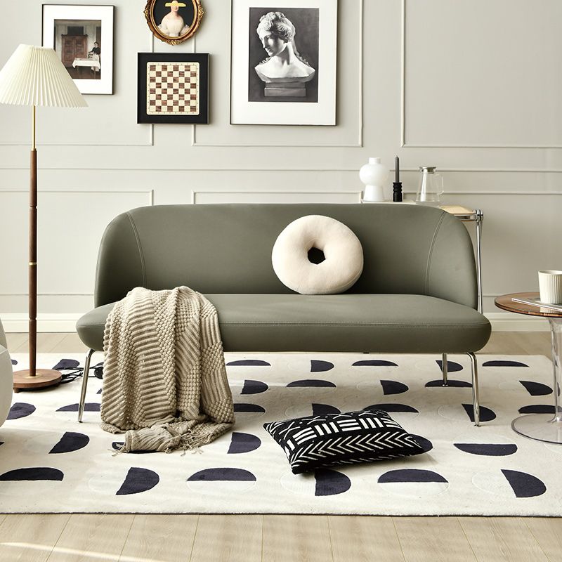 Canapé moderne de 2/3 places canapé en cuir en cuir avec des jambes en métal