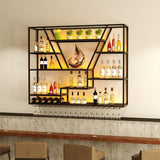 Wall Mounted Iron Wine Racks Modern Style Wine Holder Rack with Shelf Clearhalo 'furn' 'furn_wine_racks' 'Furniture' 'Kitchen & Dining Furniture' 'Wine Racks' 'wine_racks' 1200x1200_42c2ca8b-f5e2-4aa0-a6eb-967ca2a7d8c5