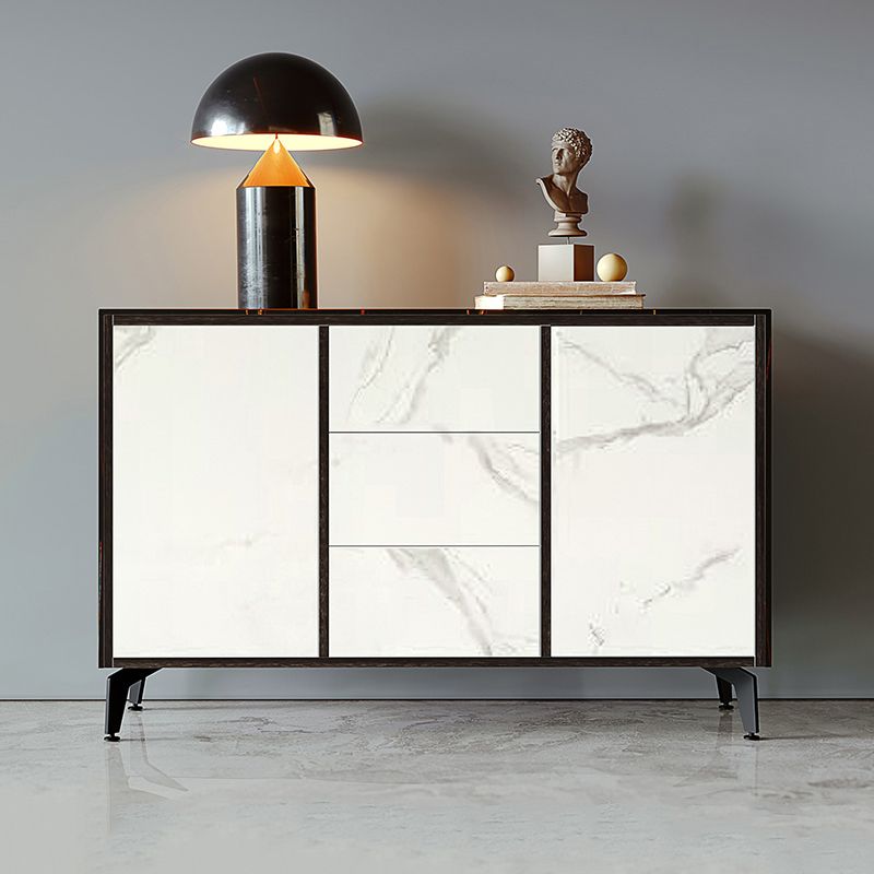 Artificial Wood comedor del comedor gabinete parador glam credenza con cajones y almacenamiento