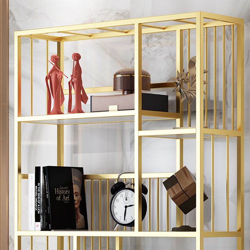 Glam Vertical Open Etagere Bookshelf Iron Frame Manufactured Wood Shelf Bookcase Clearhalo 'Bookcases' 'furn' 'furn_bookcases' 'Furniture' 'furniture_bookcases' 'Office Furniture' 1200x1200_42c3ccf0-72da-4fda-8741-211c1b13164b