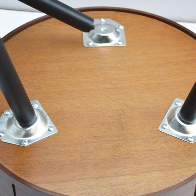 Modern 21.1" Tall 1-drawer Wooden Nightstand Metal Legs Night Stand