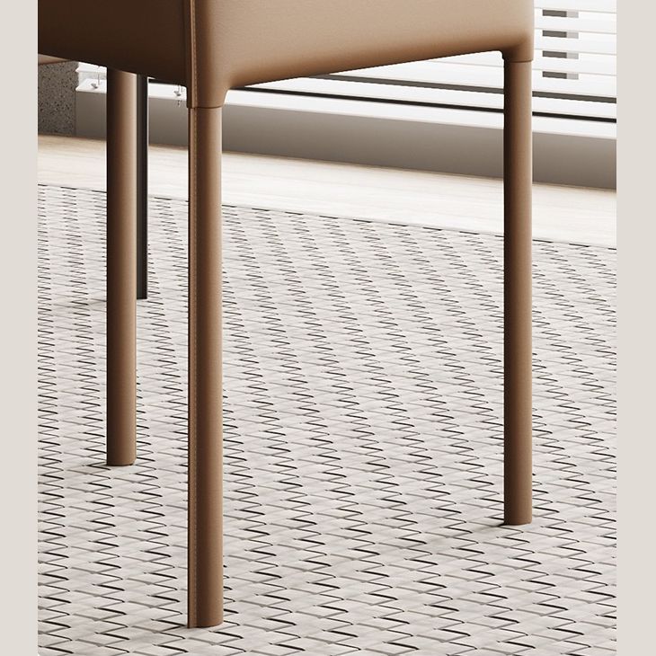 Contemporary Style Metal Dining Arm Chair Matte Finish Square Dining Chair for Home Use Clearhalo ' kitchen&dining_furn' 'Dining Chairs' 'Dining Tables & Seating' 'dining_chair' 'Furniture' 'furniture_dining_chair' 'Kitchen & Dining Furniture' 'kitchen' 1200x1200_42c5c260-9f09-4eeb-8956-d09d5d4b2ab1