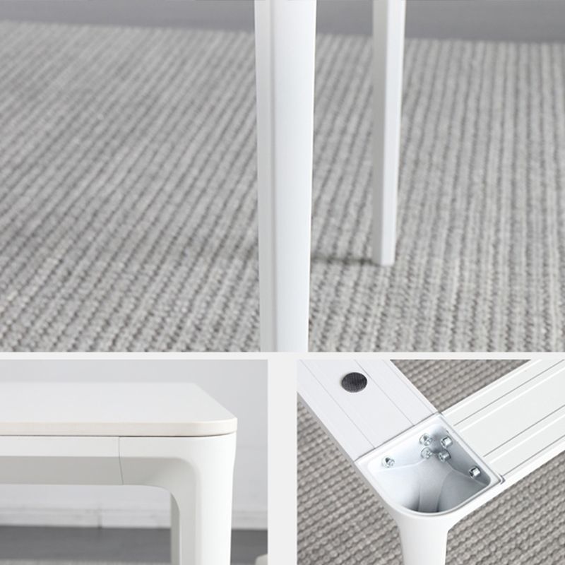 Modern White Kitchen Dining Table Sintered Stone Rectangle Dining Table with 4 Legs Base Clearhalo ' dining_table' 'Dining Tables & Seating' 'Dining Tables' 'Furniture' 'furniture_dining_table' 'Kitchen & Dining Furniture' 'kitchen&dining_furn' 'kitchen' 'kitchen_dining_table' 1200x1200_42c5ee30-3c64-419c-bda1-6c5348c724df
