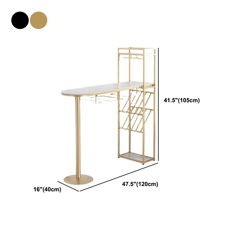Glam Style Storage Bar Table 42-inch Height Stone Top Pub Table Clearhalo 'Bar Furniture' 'Bar Tables' 'bar_tables' 'furn' 'furn_bar_tables' 'Furniture' 'Kitchen & Dining Furniture' 1200x1200_42c5fd3f-953c-44a2-a7fa-4a46677e9bcb