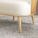 Le braccia in pelle incollate contemporanee includevano poltrona a quattro gambe di base