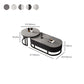 Slate Coffee Table Oval Nesting Coffee Table Set with Metal Legs