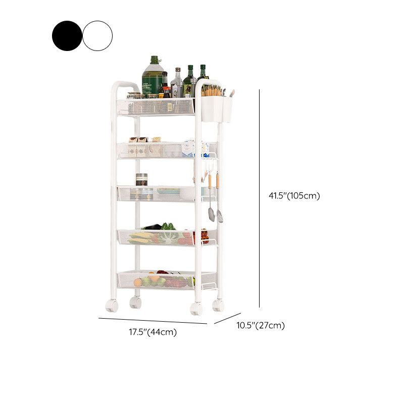 Metal Dining Room Prep Table Open Shelves Rolling Kitchen Trolley Clearhalo 'furn' 'furn_kitchen_islands_carts' 'Furniture' 'Kitchen & Dining Furniture' 'Kitchen Islands & Carts' 'kitchen_islands_carts' 1200x1200_42c6a457-e318-4fb2-8561-08872f449a78