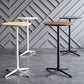 Industrial Aluminium Bar Dining Table Round Indoor Bistro Table with Engineered Wood Top Clearhalo 'Bar Furniture' 'Bar Tables' 'bar_tables' 'Furniture' 'furniture_bar_tables' 'Kitchen & Dining Furniture' 1200x1200_42c7f8b2-e2b2-48b7-935c-21c9079753a6