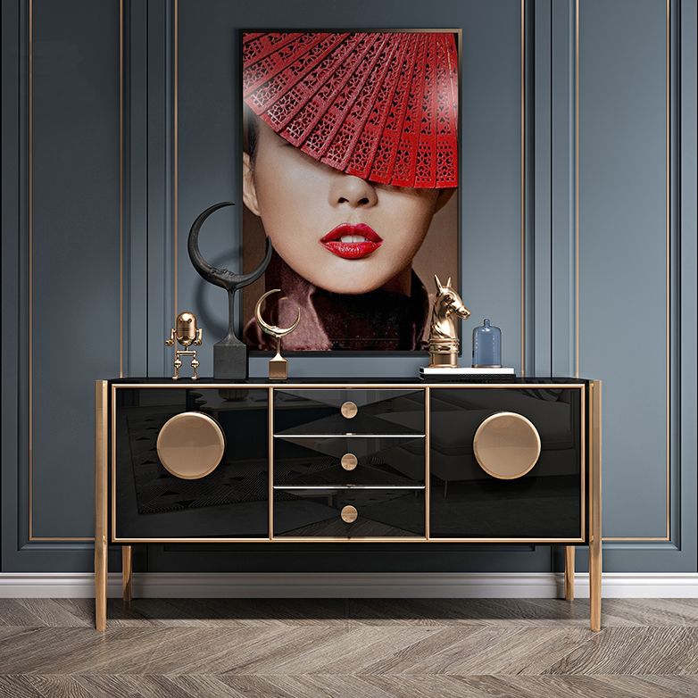 Server di pranzo in legno ingegnerizzato server a buffet contemporanei con cassetti