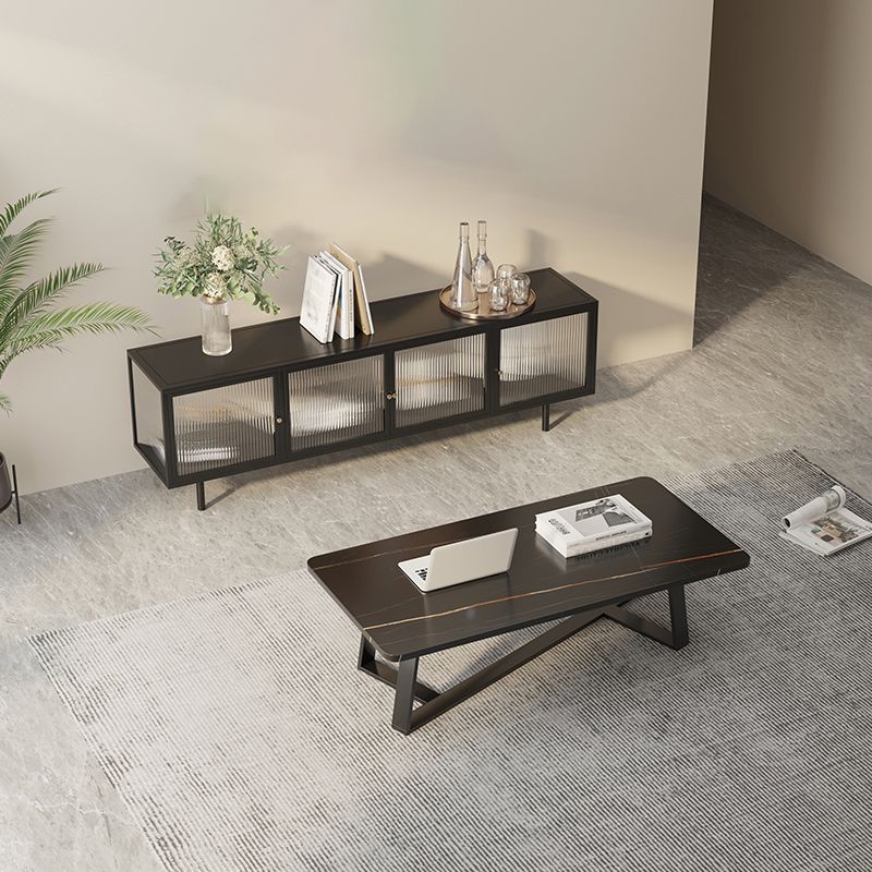 Consola de televisión de estilo industrial de almacenamiento de almacenamiento de TV de 19.69 "con puertas con puertas