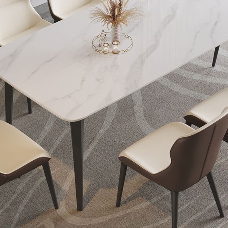 Mesa de comedor rectangular de piedra sinterizada, mesa de comedor moderna para cocina