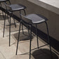 Contemporary Dining Stools Armless Metal Bar Stools with Footrest