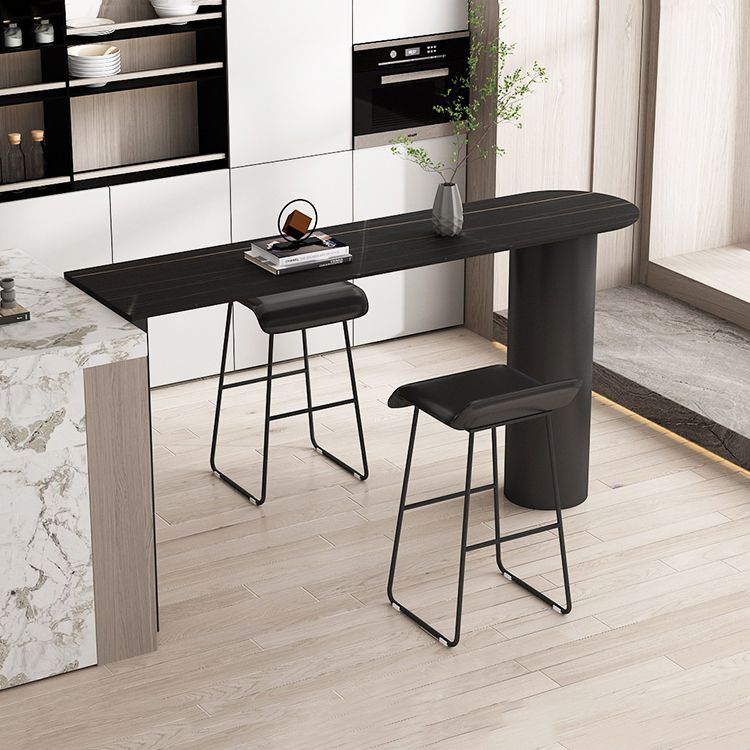 Barhocker im modernen Stil, solider Wave-Sitz, Barhocker mit Metallbeinen
