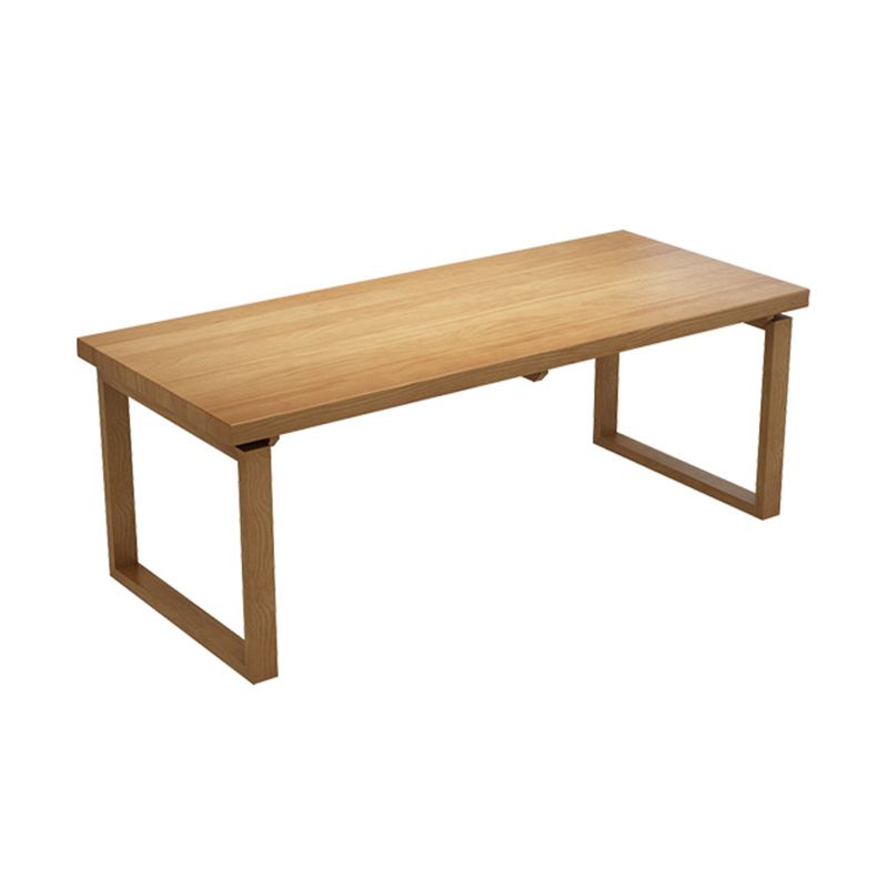 Modern Rectangle Double Pedestal Table Solid Wood Dining Table for Home Clearhalo 'Dining Tables & Seating' 'Dining Tables' 'dining_table' 'furn' 'furn_dining_table' 'Furniture' 'Kitchen & Dining Furniture' 1200x1200_42cd3f38-8c57-4920-8e63-bddd6dd31ed8