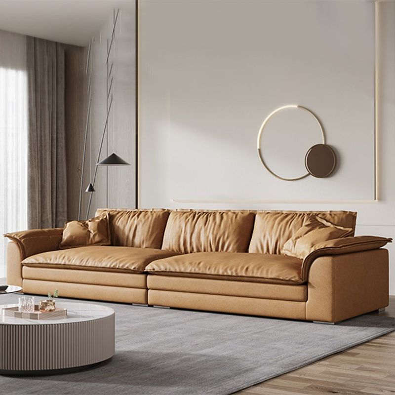 Modernes Kunstleder braunes Sofa Kissen Top Arm Kissen Sofa & Chaise