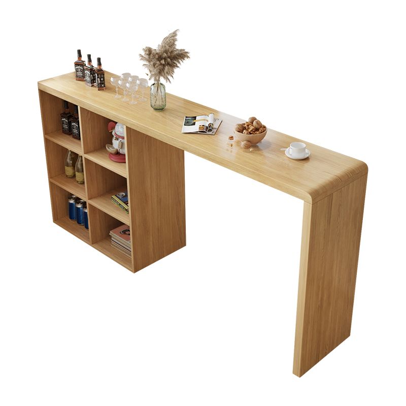 Modern Double Pedestal Bar Table Set 1/2/3 Pcs Solid Wood Bar Table and Backless Stools Clearhalo 'Bar Furniture' 'furn' 'furn_home_bar_bar_sets' 'Furniture' 'Home Bars & Bar Sets' 'home_bar_bar_sets' 'Kitchen & Dining Furniture' 1200x1200_42ced8db-311b-4d41-875b-c171c7fd8d3b
