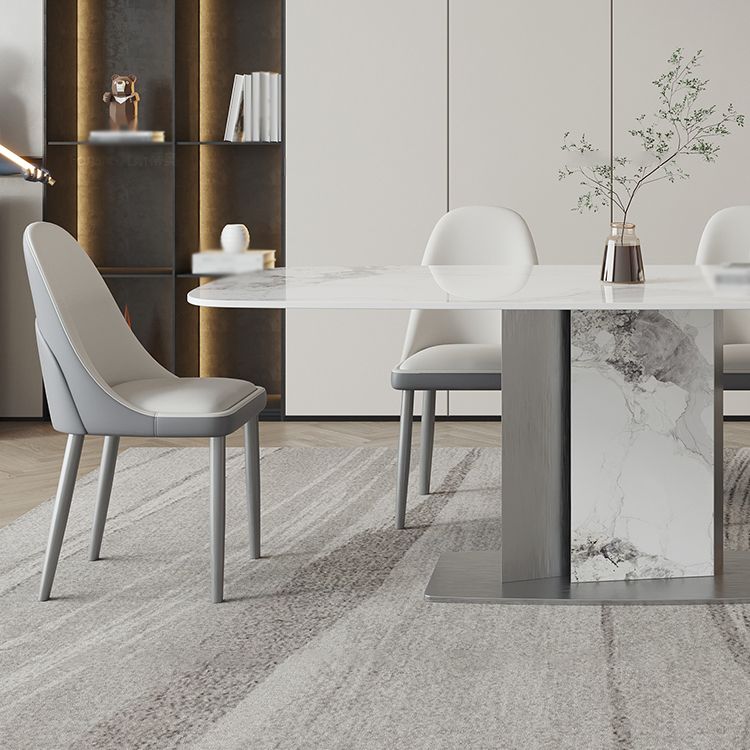 Designer Style Sintered Stone Top Dining Set E 1/2/3/5/7 Pieces Dining Table with Chairs Clearhalo 'Dining Room Sets' 'Dining Tables & Seating' 'dining_room_set' 'furn' 'furn_dining_room_set' 'Furniture' 'furniture_dining_room_set' 'Kitchen & Dining Furniture' 1200x1200_42cf07b5-dc4b-4b86-a420-4ffacfce666e