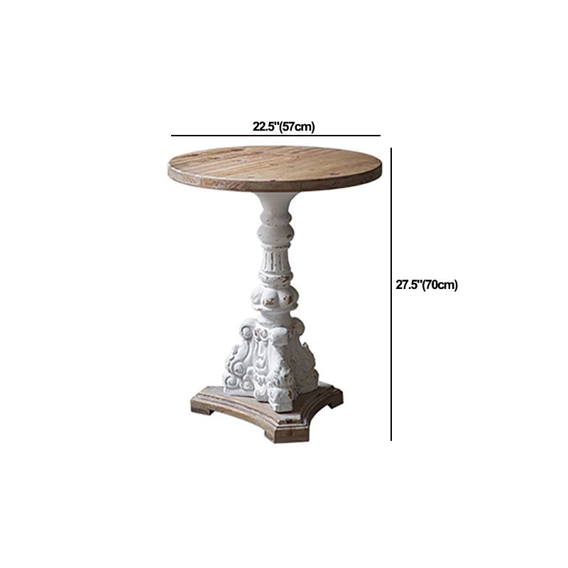 Rustic Style Side End Table Pedestal Distressed Round Sofa Side Accent Table Clearhalo 'Coffee & Accent Tables' 'End & Side Tables' 'end_side_tables' 'furn' 'furn_end_side_tables' 'Furniture' 'Living Room Furniture' 1200x1200_42cf4393-5314-43d9-a1a6-d56f73ff717e