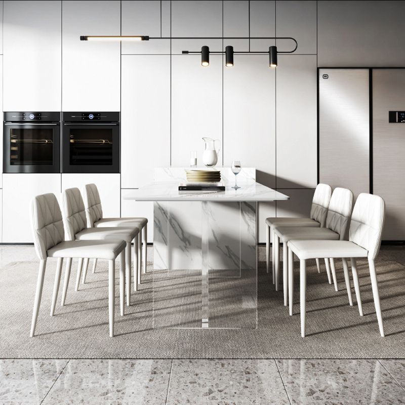 Modern Rectangle Sintered Stone Table Set 1/4/5/6/7/8 Pieces Dining Set Clearhalo 'Dining Room Sets' 'Dining Tables & Seating' 'dining_room_set' 'furn' 'furn_dining_room_set' 'Furniture' 'Kitchen & Dining Furniture' 1200x1200_42d04c32-567f-4b65-87a2-07d1a761df99