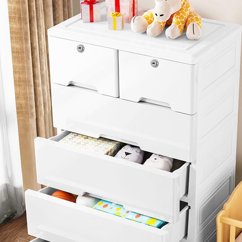 Armadio per armadio per armadio in plastica bianca con cassetto