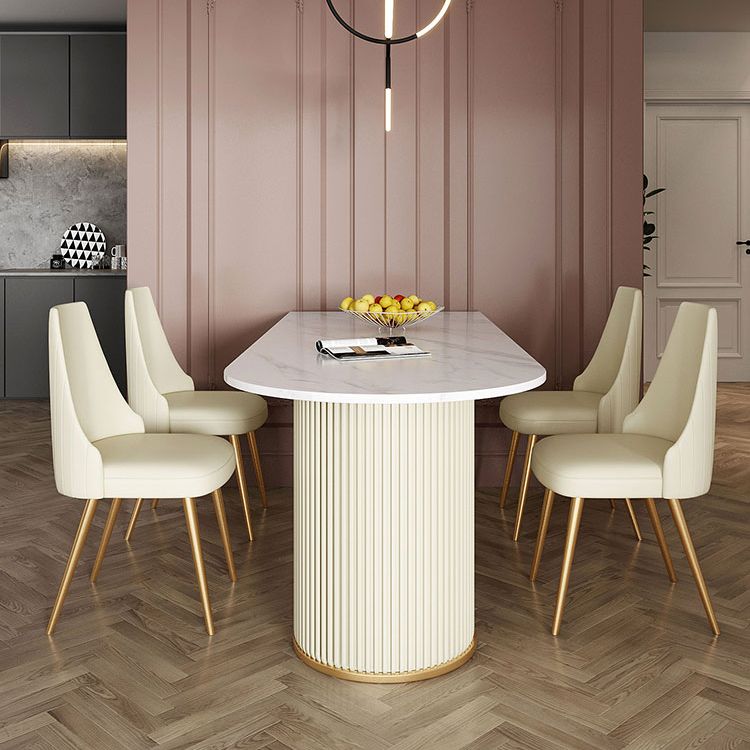 Free Form Dining Table Sintered Stone Table Luxury Style with Double Pedestal Clearhalo ' dining_table' 'Dining Tables & Seating' 'Dining Tables' 'furn' 'furn_dining_table' 'Furniture' 'furniture_dining_table' 'Kitchen & Dining Furniture' 'kitchen&dining_furn' 'kitchen' 'kitchen_dining_table' 1200x1200_42d0ed52-26e7-427b-9e76-30154f627a77