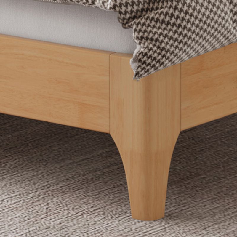 Solid Color Panel Bed Upholstered Headboard Scandinavian Standard Bed