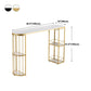 Glam Iron Bar Dining Table White Faux Marble Top Indoor Bistro Table with 2-Shelf Clearhalo 'Bar Furniture' 'Bar Tables' 'bar_tables' 'furn' 'furn_bar_tables' 'Furniture' 'furniture_bar_tables' 'Kitchen & Dining Furniture' 1200x1200_42d24325-87e1-4363-aa10-8663e647f880