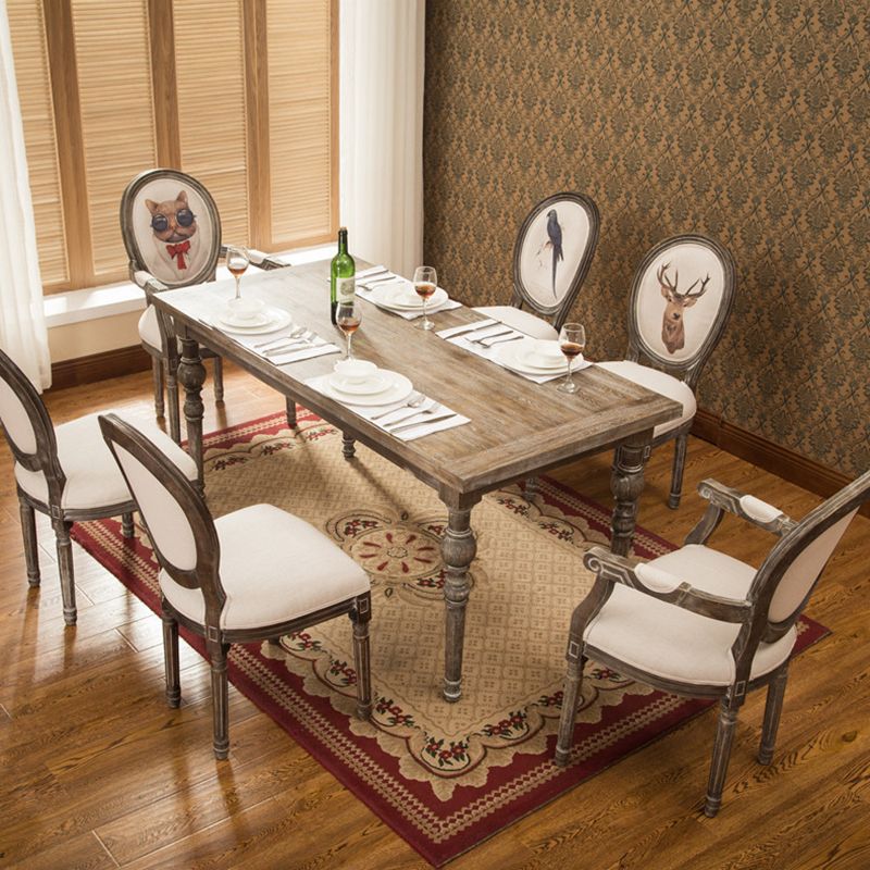 Farmhouse Style Solid Wood Dining Set with Rectangle Shape Table and 4 Legs Base for Home Use Clearhalo 'Dining Room Sets' 'Dining Tables & Seating' 'dining_room_set' 'Furniture' 'furniture_dining_room_set' 'Kitchen & Dining Furniture' 'kitchen&dining_furn' 'kitchen' 1200x1200_42d411ff-347d-4afd-a9b4-98a5bd09750e
