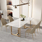 Glam Sintered Stone White Dining Table Rectangle Kitchen Dining Table for Kitchen Clearhalo ' dining_table' 'Dining Tables & Seating' 'Dining Tables' 'furn' 'furn_dining_table' 'Furniture' 'furniture_dining_table' 'Kitchen & Dining Furniture' 'kitchen&dining_furn' 'kitchen' 'kitchen_dining_table' 1200x1200_42d43b42-ec36-4f7c-8641-f1e058245191