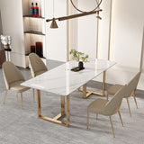 Glam Sintered Stone White Dining Table Rectangle Kitchen Dining Table for Kitchen Clearhalo ' dining_table' 'Dining Tables & Seating' 'Dining Tables' 'furn' 'furn_dining_table' 'Furniture' 'furniture_dining_table' 'Kitchen & Dining Furniture' 'kitchen&dining_furn' 'kitchen' 'kitchen_dining_table' 1200x1200_42d43b42-ec36-4f7c-8641-f1e058245191