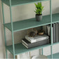 9.8" W Modern Open Storage Bookcase Metal Bookshelf with Shelves