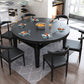 Mesa de comedor redonda Muebles de piedra estilo moderno con hoja abatible