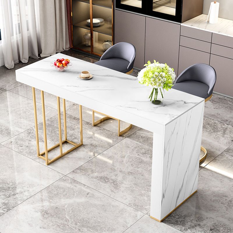 Contemporary Style Rectangle Bar Table Stone Fixed Bistro Bar Desk Clearhalo 'Bar Furniture' 'Bar Tables' 'bar_tables' 'furn' 'furn_bar_tables' 'Furniture' 'Kitchen & Dining Furniture' 1200x1200_42d78620-9d88-4721-a7b1-8283b6647ace