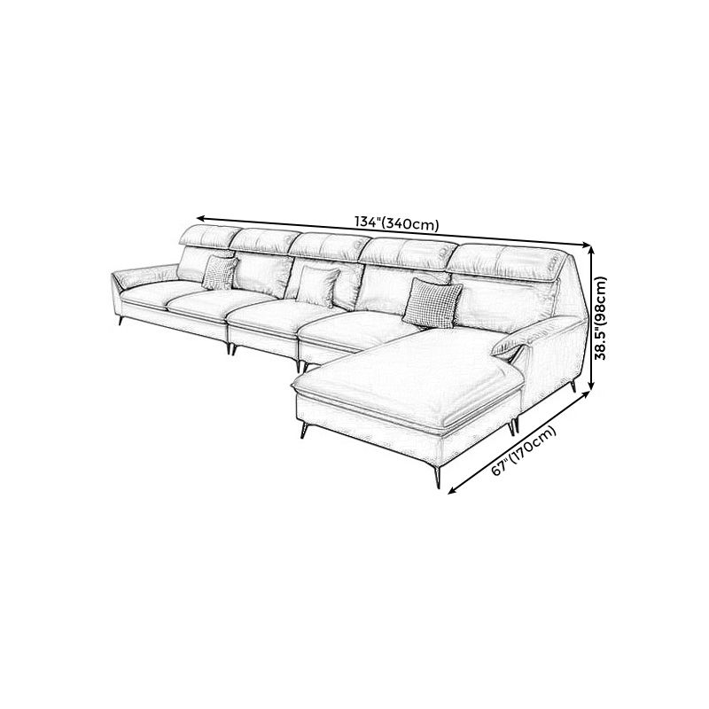 High Back Faux leather Pillow Top Arm Sofa and Sectional with Wear resistant Clearhalo 'furn' 'furn_sectionals' 'Furniture' 'furniture_sectionals' 'kitchen' 'kitchen_sectionals' 'Living Room Furniture' 'Sectionals' 1200x1200_42d789a2-0362-4434-86b9-5f2dfcf51a16