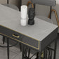 Glam Style Rectangle Bar Table Stone Fixed Bistro Bar Desk with Storage Clearhalo 'Bar Furniture' 'Bar Tables' 'bar_tables' 'furn' 'furn_bar_tables' 'Furniture' 'Kitchen & Dining Furniture' 1200x1200_42d80d30-37af-42cd-ad79-d059506708bb
