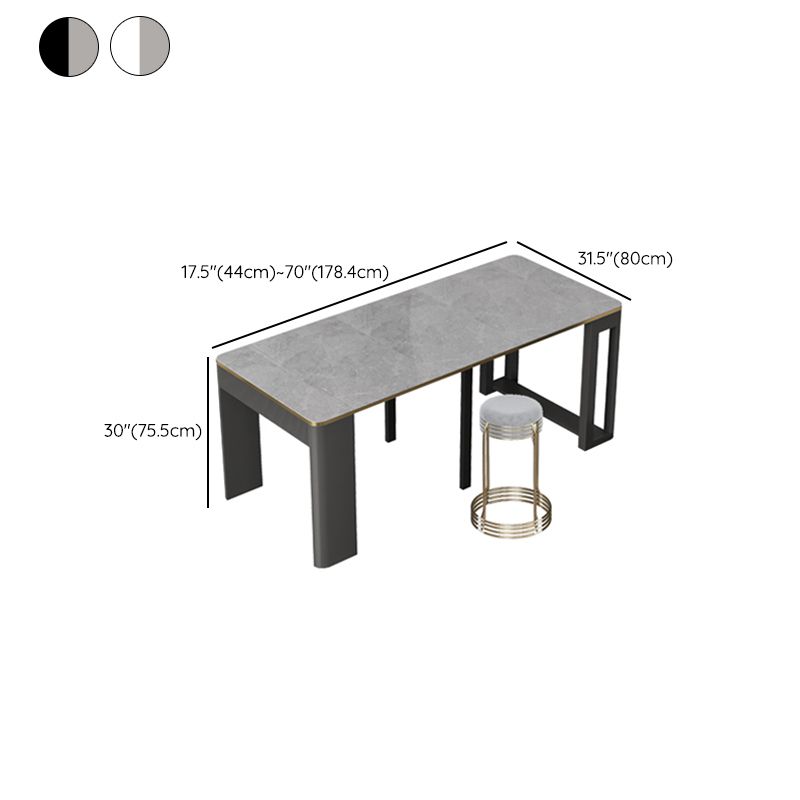 5/7/9 PCs tavolo da dinette a forma di rettangolo contemporaneo con sedia senza braccia