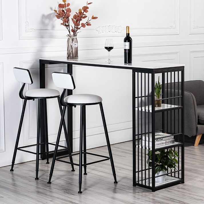 Modern 1/3 Pieces Bar Table Set Rectangle Stone Counter Table with High Stools for Cafe Clearhalo 'Bar Furniture' 'furn' 'furn_home_bar_bar_sets' 'Furniture' 'Home Bars & Bar Sets' 'home_bar_bar_sets' 'Kitchen & Dining Furniture' 1200x1200_42d98b48-b341-4d06-89ff-82eceb572976