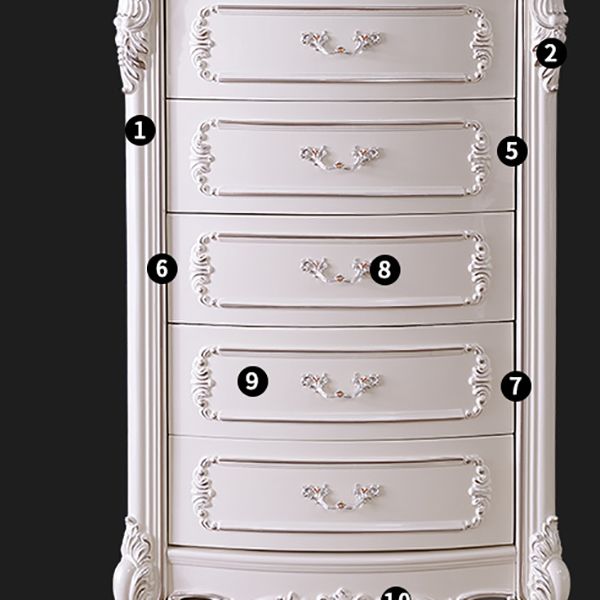 Classal tocador glam -tosser de almacenamiento de madera con 5 cajones