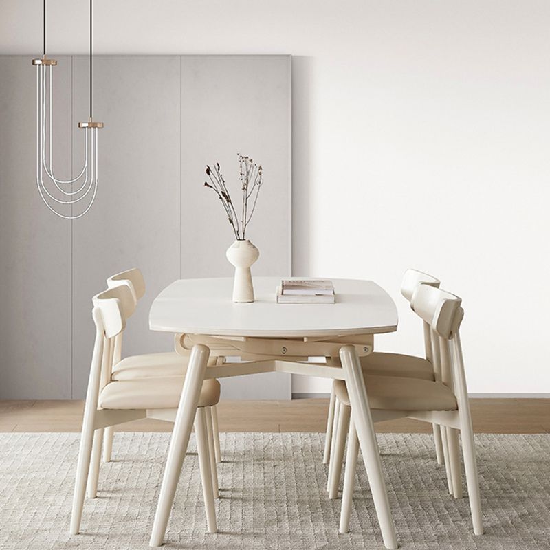 Table à manger moderne en pierre, 4 pieds en chêne, pour salle à manger