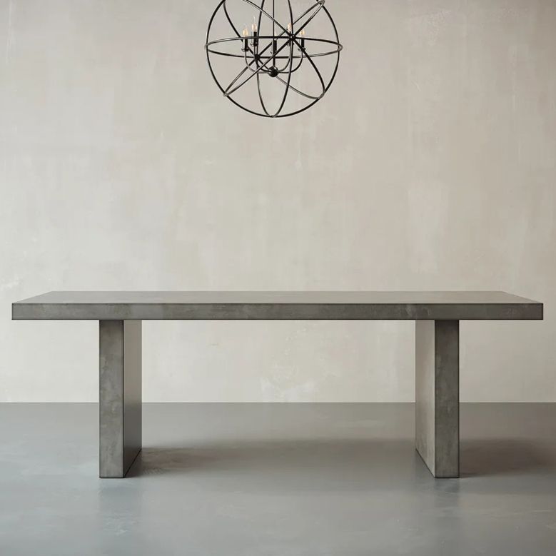 Rectangular Dining Table Grey Solid Wood Table Top for Dining Room Clearhalo 'Dining Tables & Seating' 'Dining Tables' 'dining_table' 'furn' 'furn_dining_table' 'Furniture' 'Kitchen & Dining Furniture' 1200x1200_42dd21c9-f1d4-42eb-8941-c65f71136e91