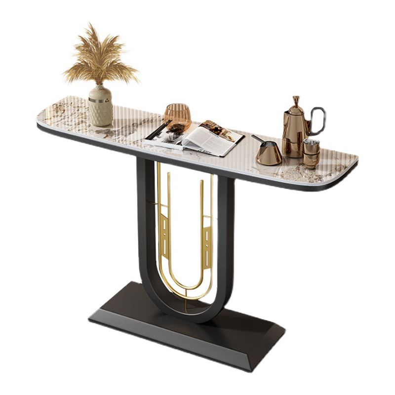 Glam Console Table Half Moon Antique Finish Console Sofa Table Clearhalo 'Console Tables' 'console_tables' 'Entry & Mudroom Furniture' 'furn' 'furn_console_tables' 'Furniture' 1200x1200_42de5223-66bd-4c94-9910-20b84c1c1934