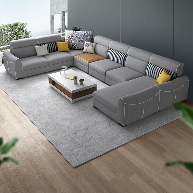 Sofá de almohada cosida contemporánea y sofá mechón cuadrado de chaise