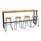 1/5 pièces Industrial Iron Bar Table Set Rectangle Pine Wood Top Bistro Set avec reproche
