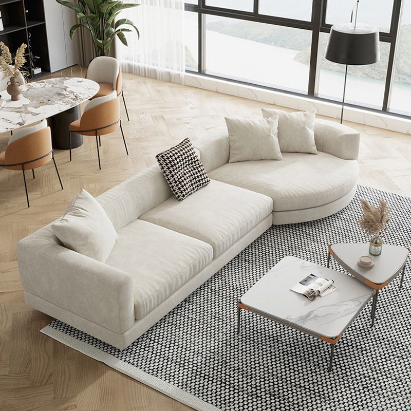 Flannelette Sectional Square Arroest Látex/Sofá blanco relleno de tapicería